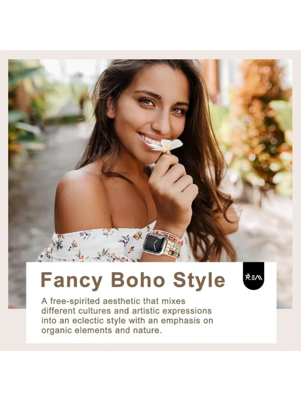 Boho Beaded Adjustable Bracelet for Apple Watch 38mm 40mm 41mm - Handmade Pink